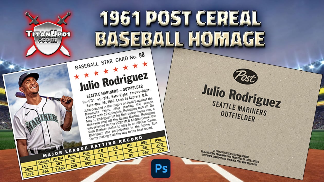1961 Post Cereal Baseball Homage Photoshop PSD Templates