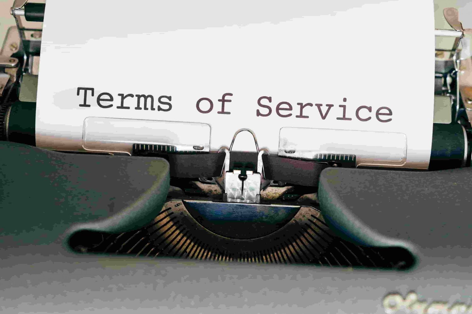 terms of service in a typewriter