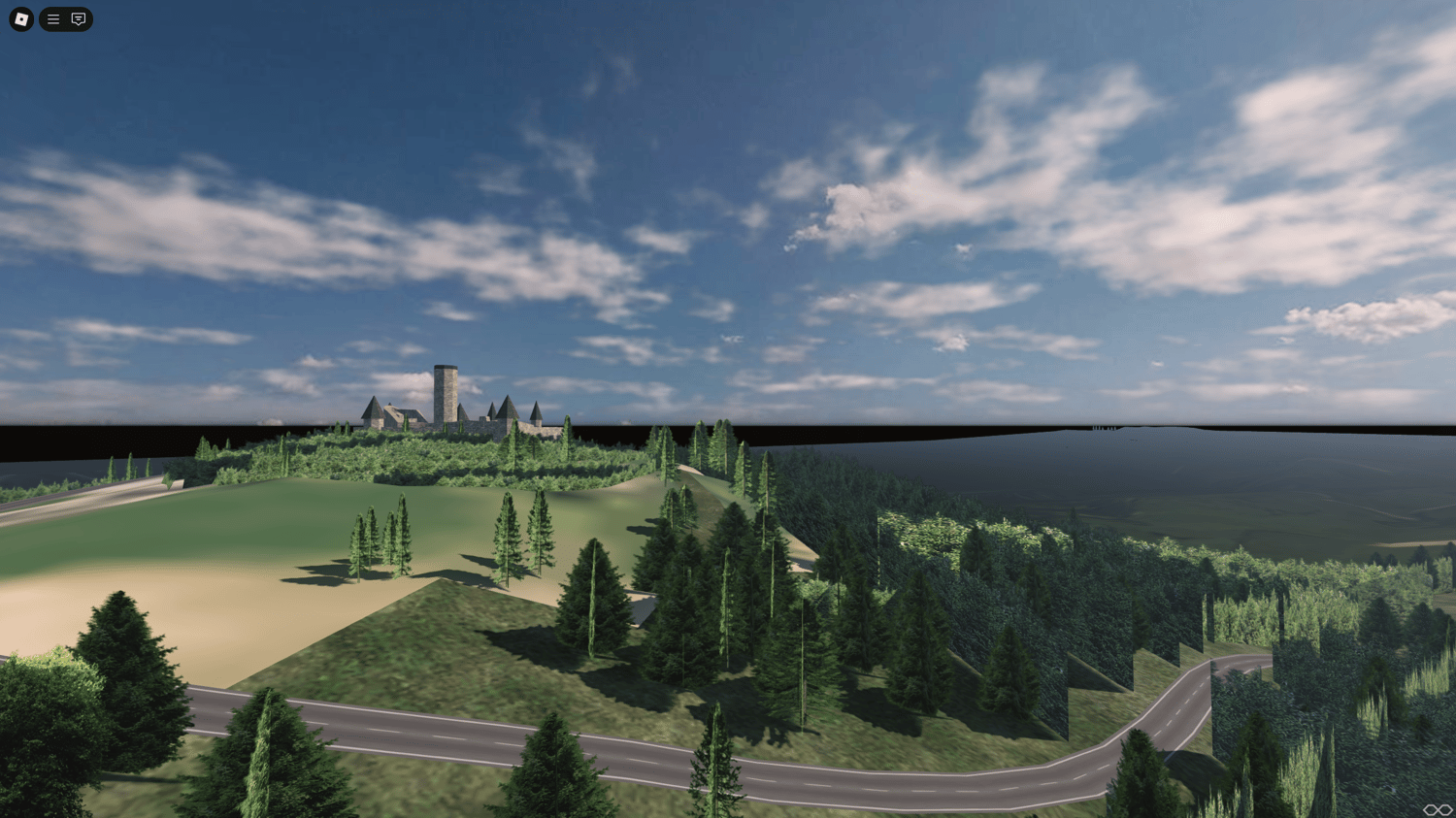 Bird’s-eye view of racing track with lap timer system