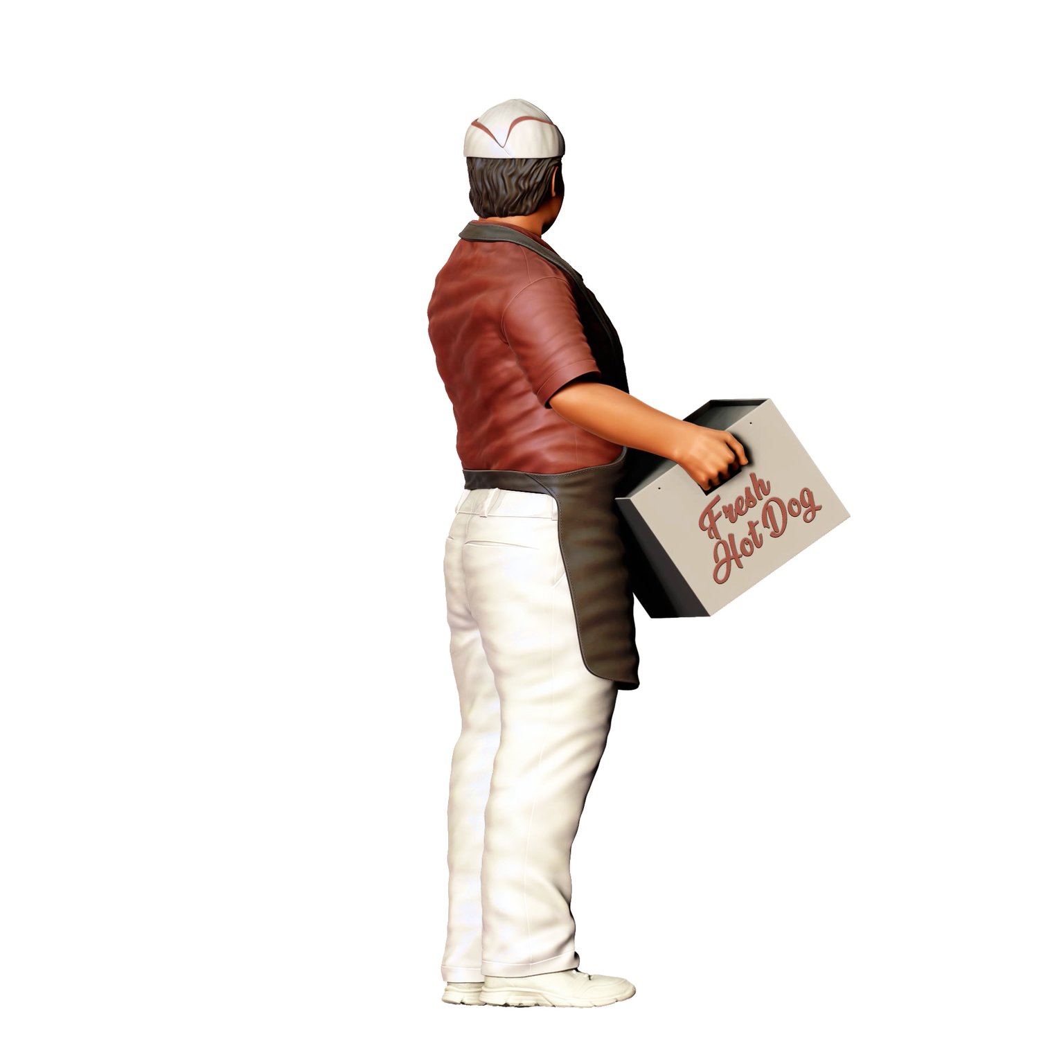 3dp Miniatures, N2 Hot Dog Vendor with Tray