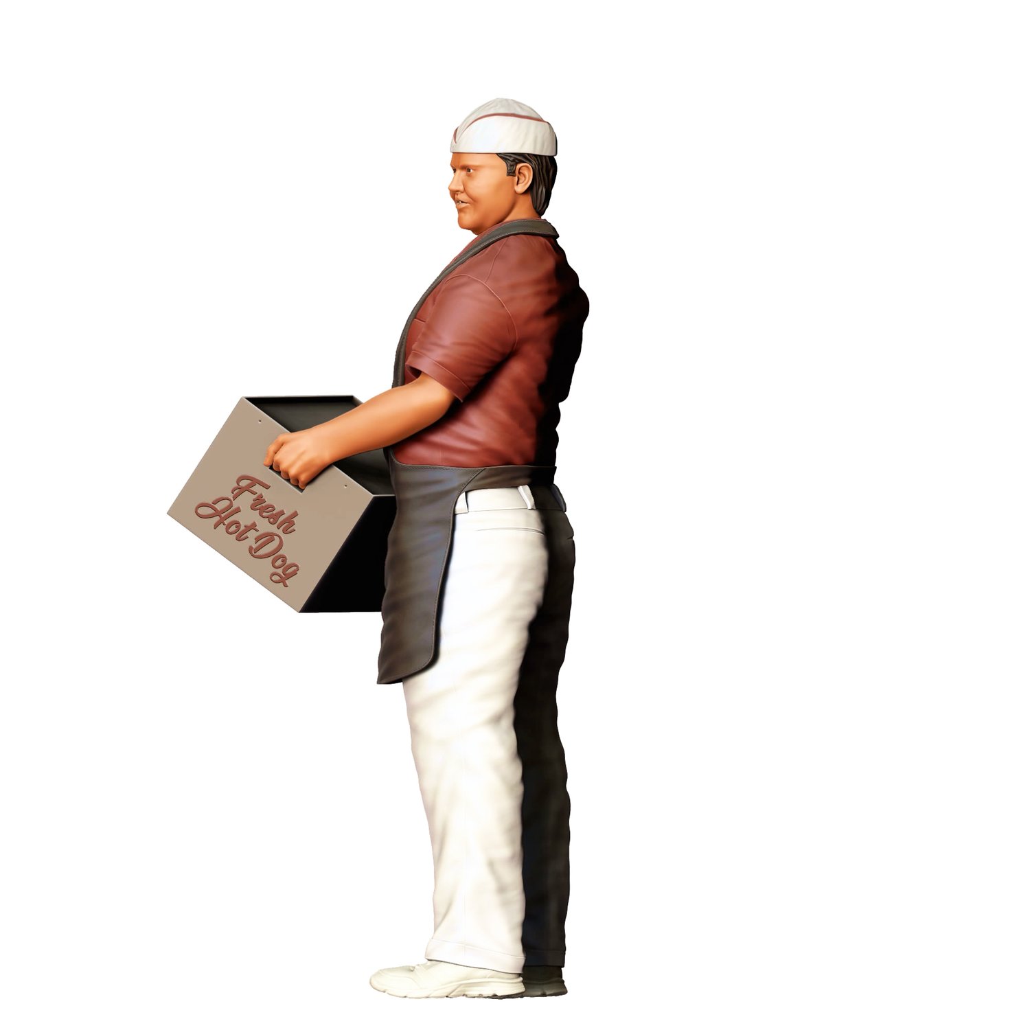 3dp Miniatures, N2 Hot Dog Vendor with Tray