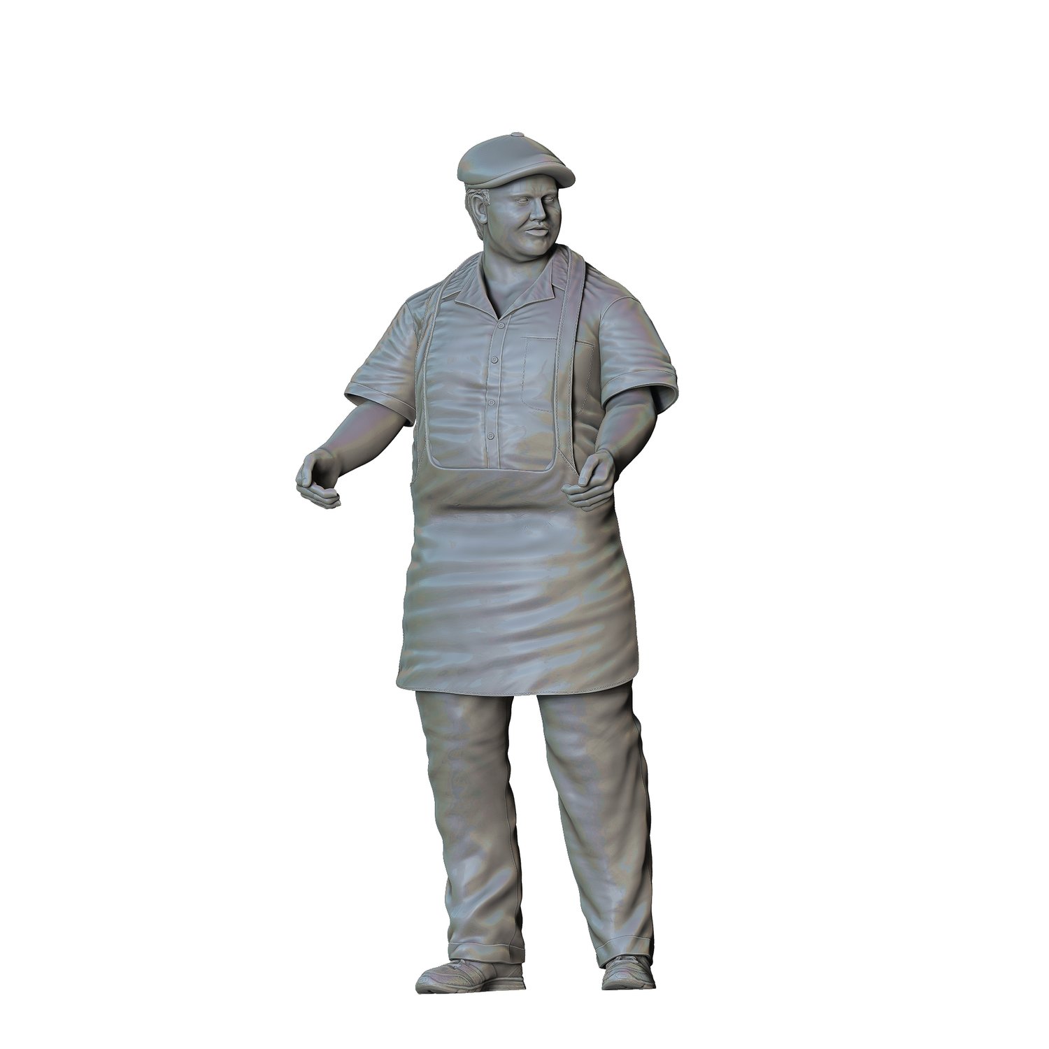 3dp Miniatures, N2 Hot Dog Vendor with Tray