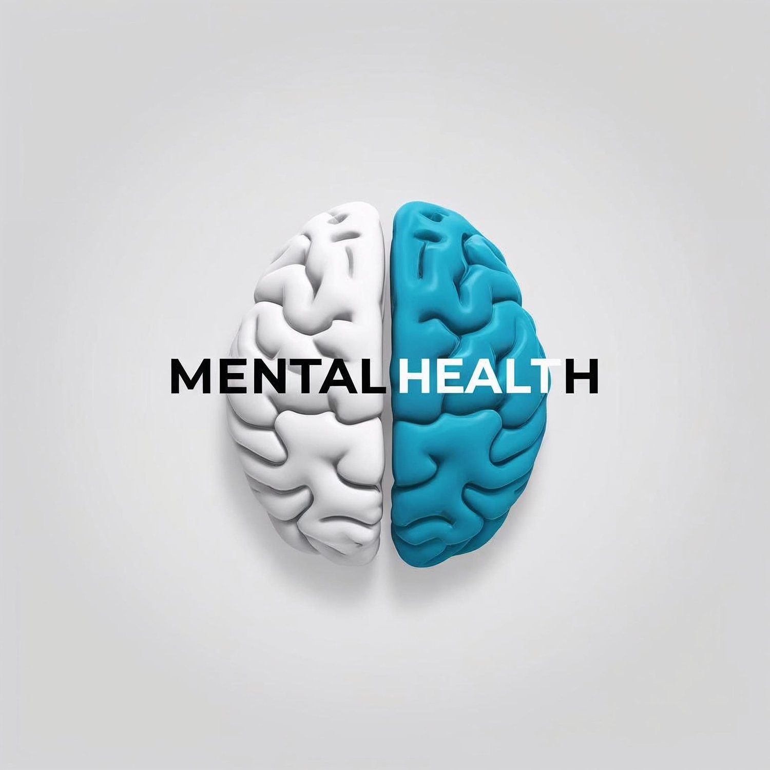 a brain - one side blue and one side white