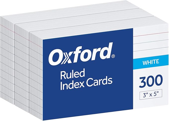 Oxford Ruled Index Cards