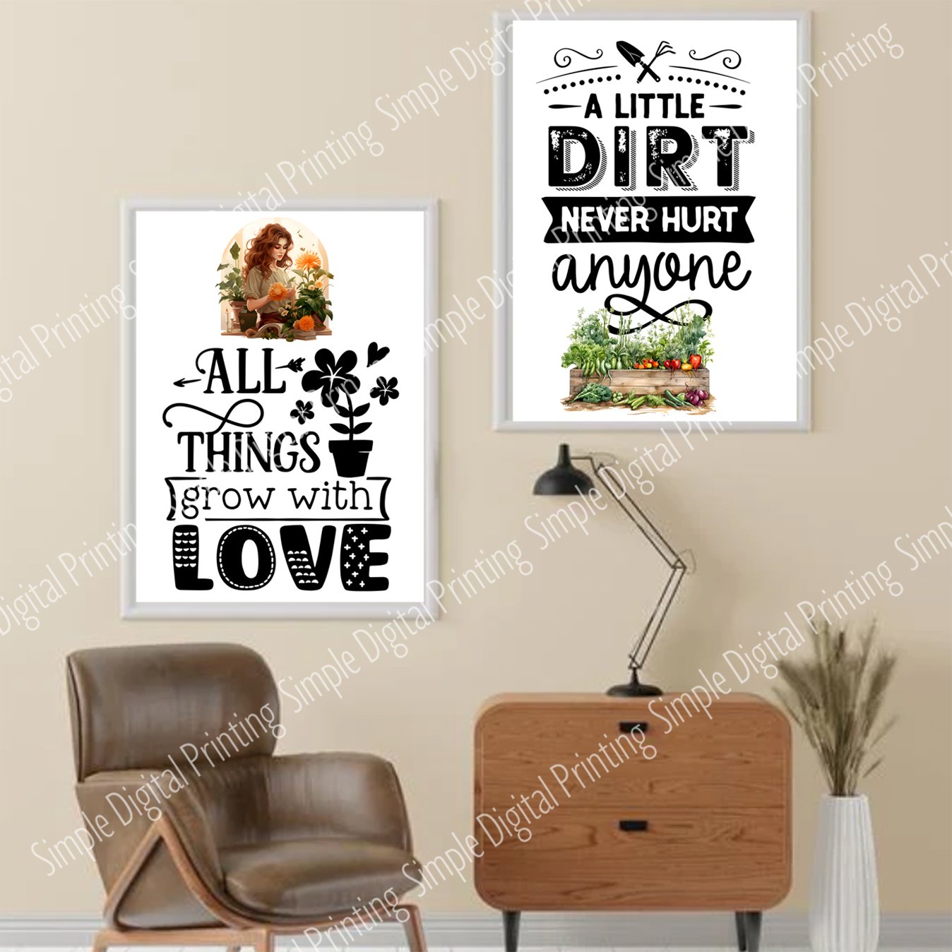 Gardening, garden, green, gardener, plant, planting, bloom, blooming, typography, quote, digital download, digital poster, room decor