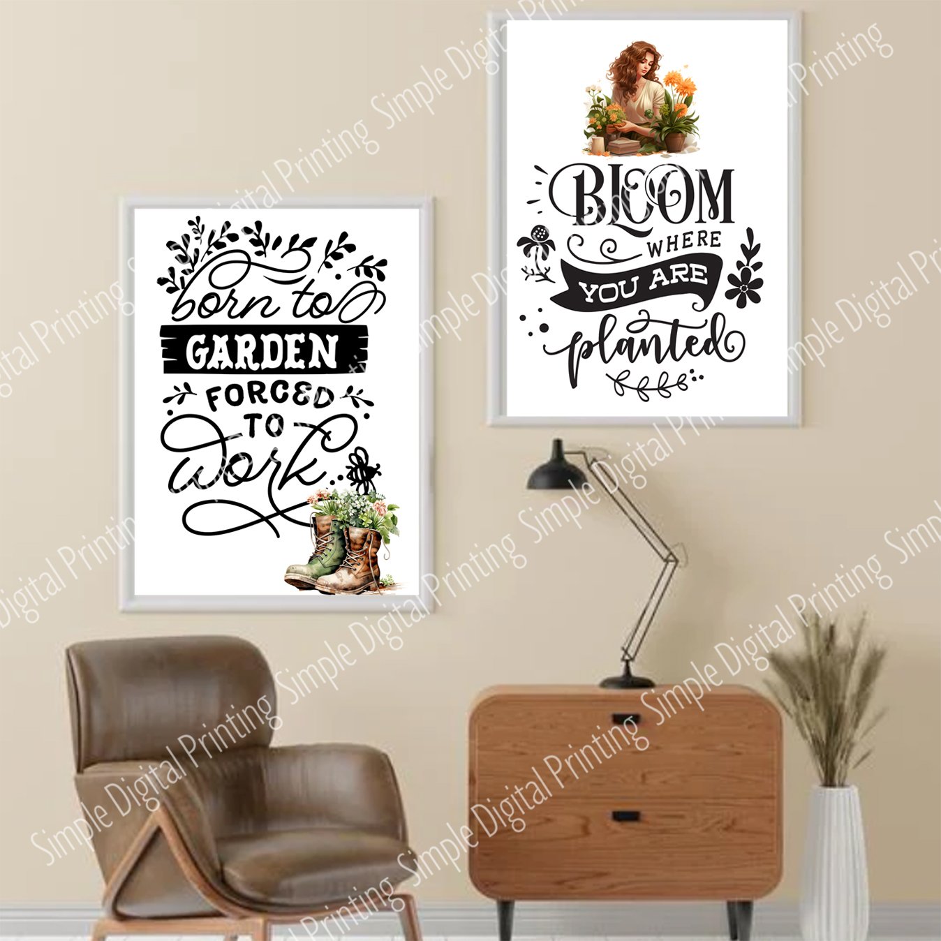 Gardening, garden, green, gardener, plant, planting, bloom, blooming, typography, quote, digital download, digital poster, room decor