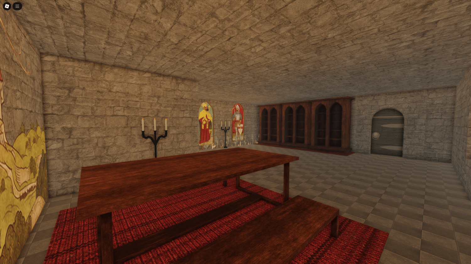 Scripted gate and drawbridge system with players preparing for a siege in the snow.