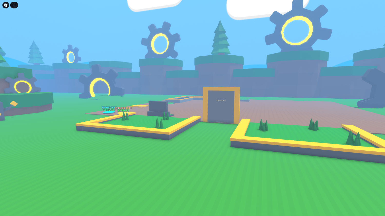 Futuristic robot lab interior filled with glowing upgrade pads.