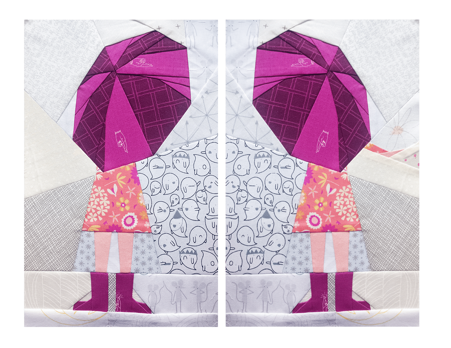 Paper Pieced Umbrella Girl Quilt pattern