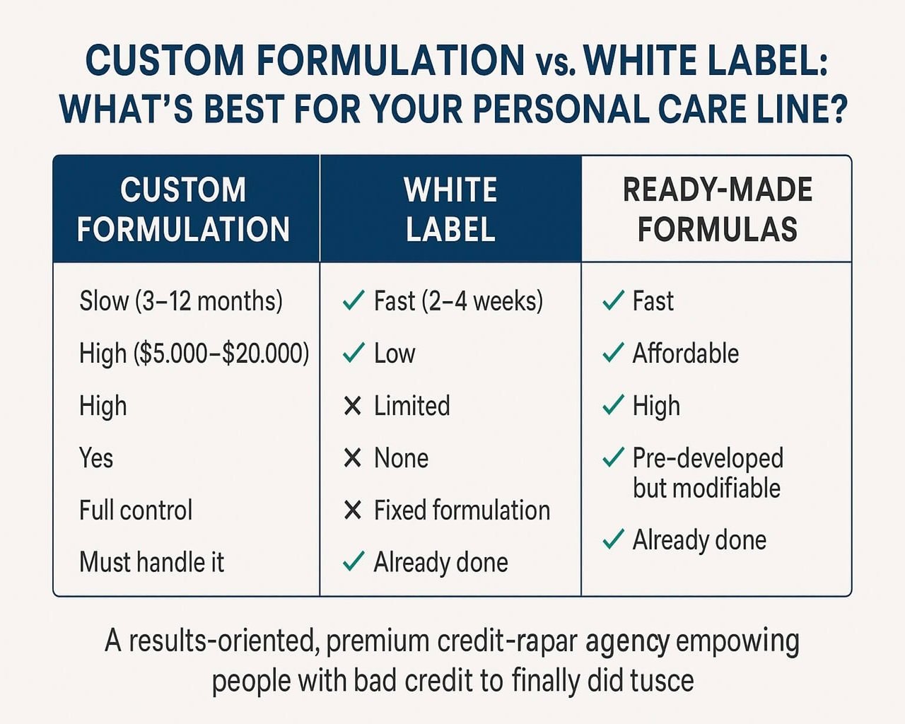 Custom Formulation Vs. White Label