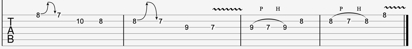 Lydian mode guitar phrasing in guitar tab
