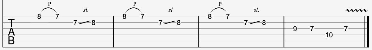 Lydian mode guitar phrasing in guitar tab