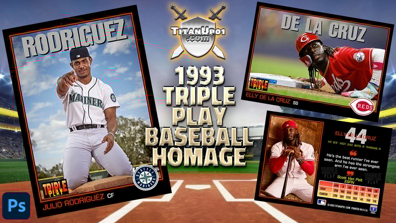 1993 Triple Play Baseball Homage Photoshop PSD Templates