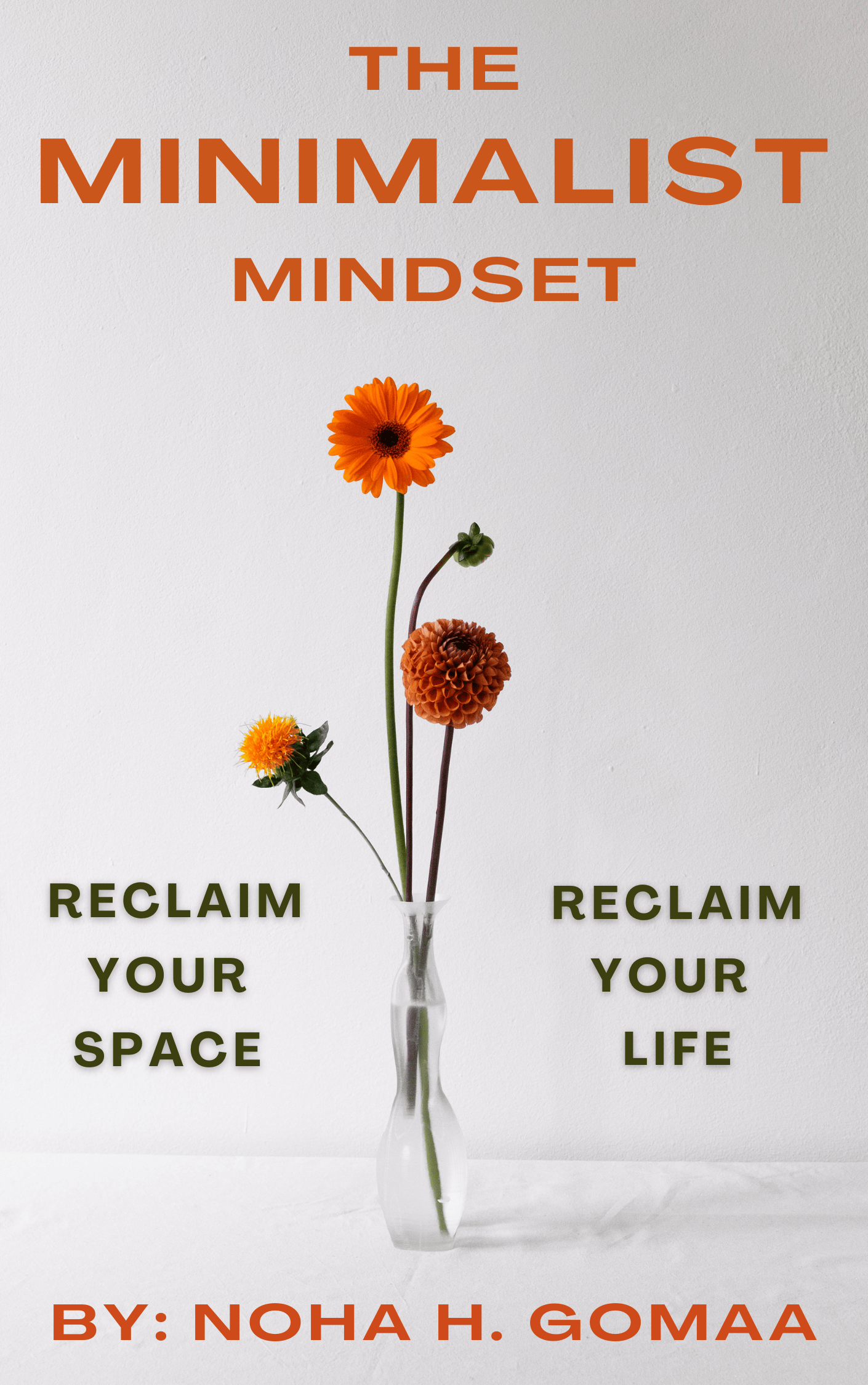 “Minimalist Mindset digital book cover – simplicity, intentional living, self-growth – eBook for clarity, productivity, peace”