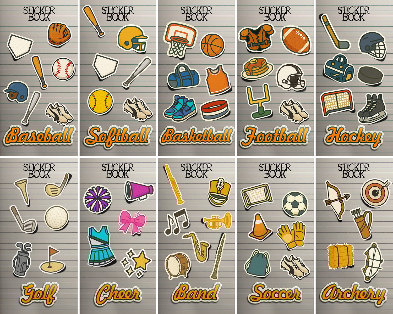 Sticker Book, Photoshop Template, Digital Design, Sports and School Photographers, Workflow Tools, Composite Photos, Fun, Youth, Stickers