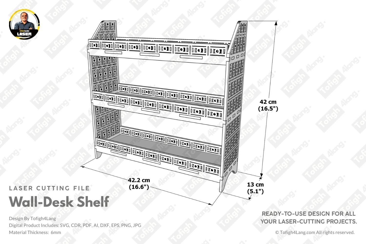 Space-Saving Desk-Wall Organizer SVG File
