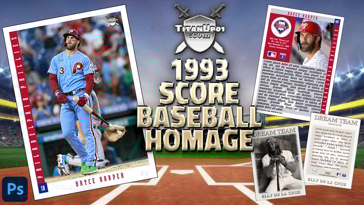 1993 Score Baseball Homage Photoshop PSD Templates