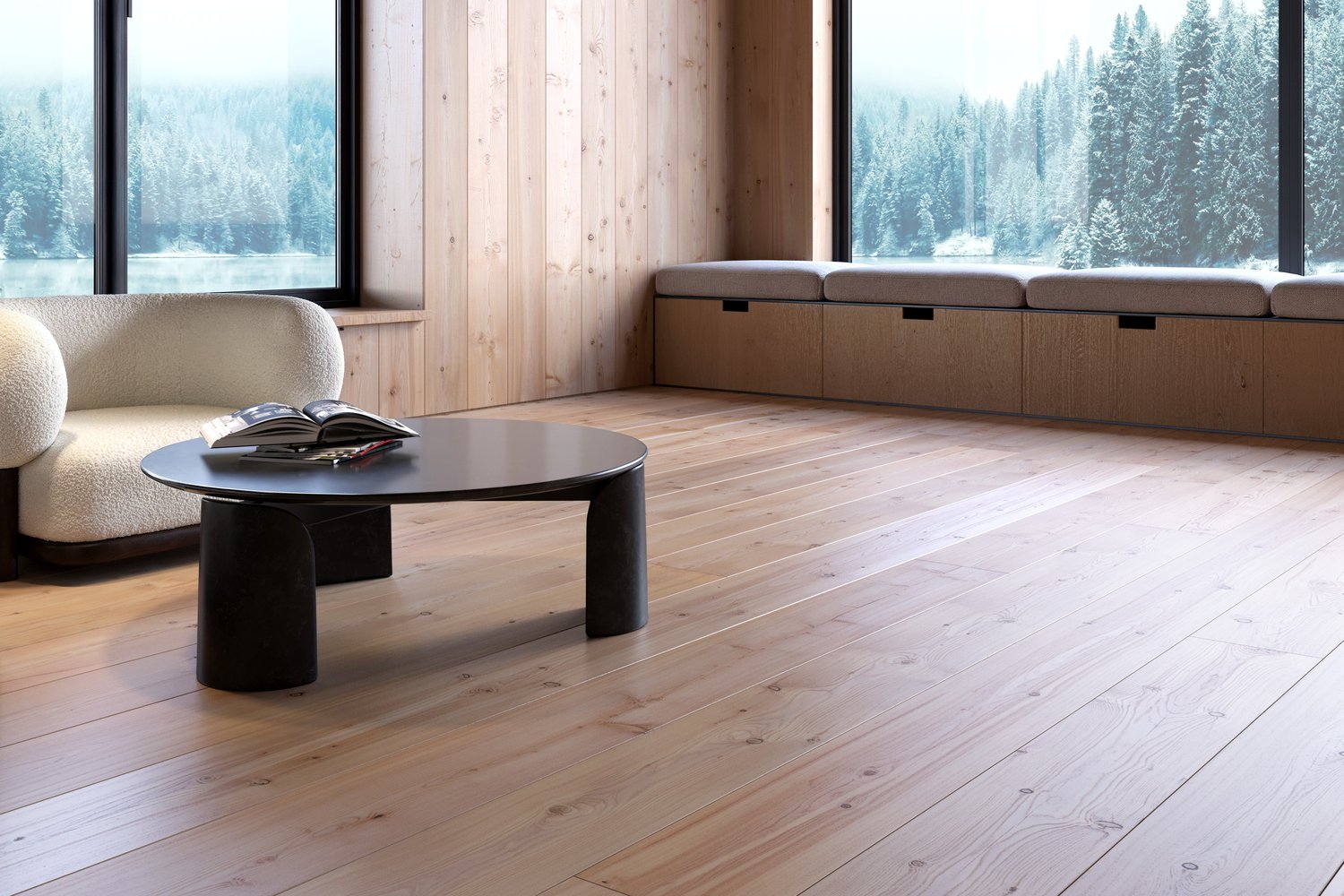 high quality render with pbr material of fir wood