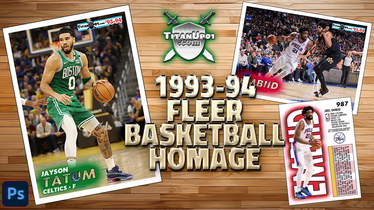 1993-94 Fleer Basketball Homage Photoshop PSD Templates