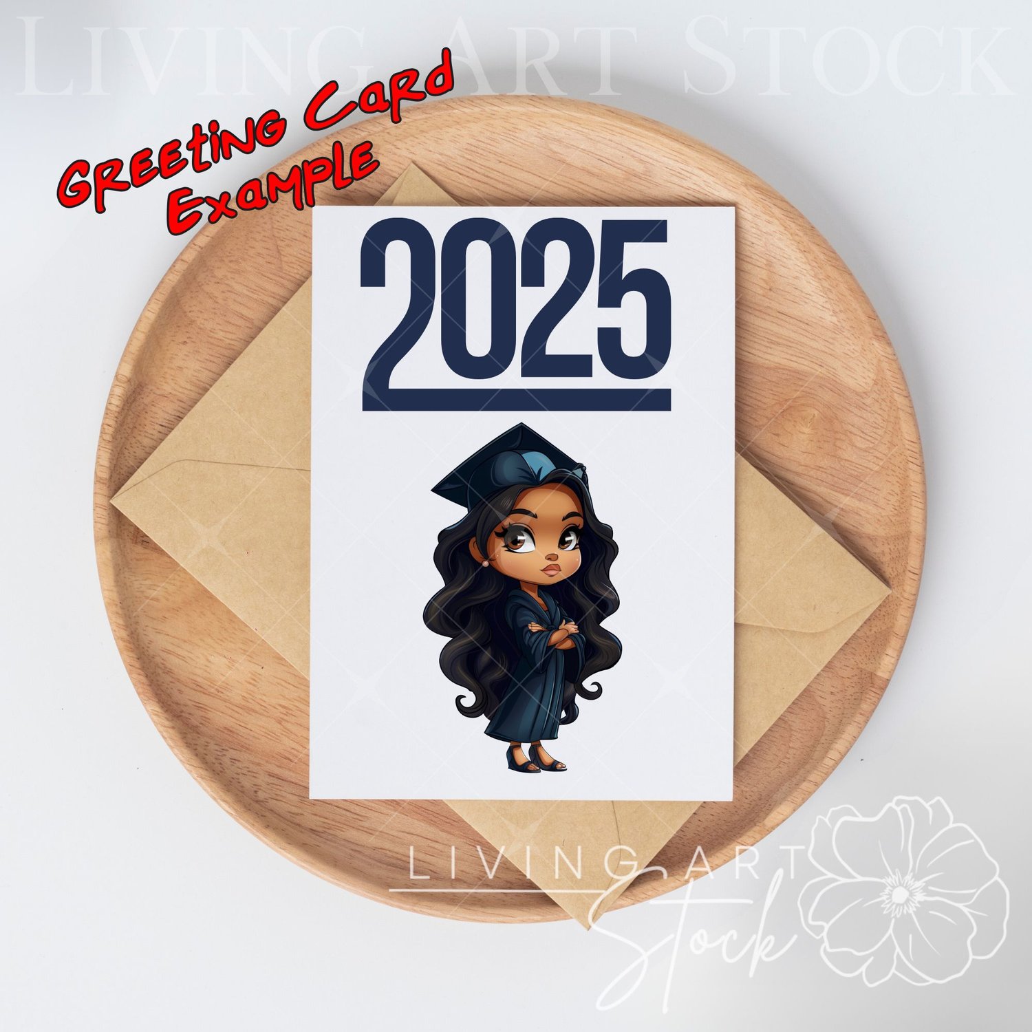 chibi art graduation stationery design