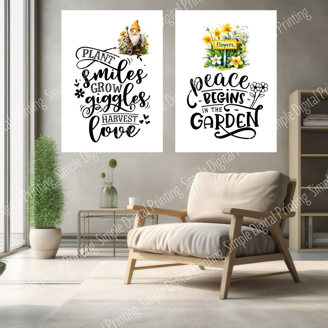 Gardening, garden, green, gardener, plant, planting, bloom, blooming, typography, quote, digital download, digital poster, room decor