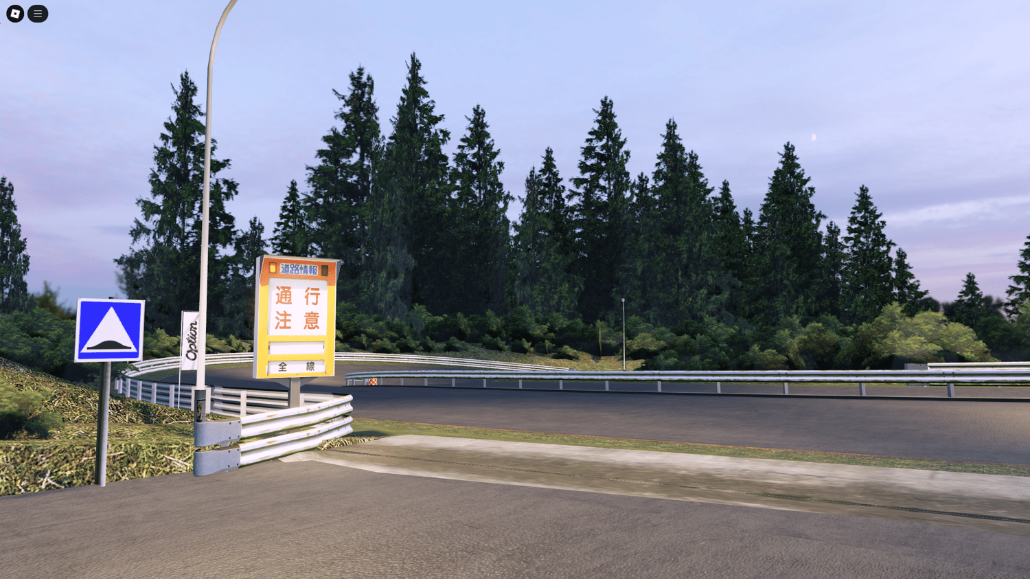 Full map layout showing clean, optimized roads with forest and farmland environment