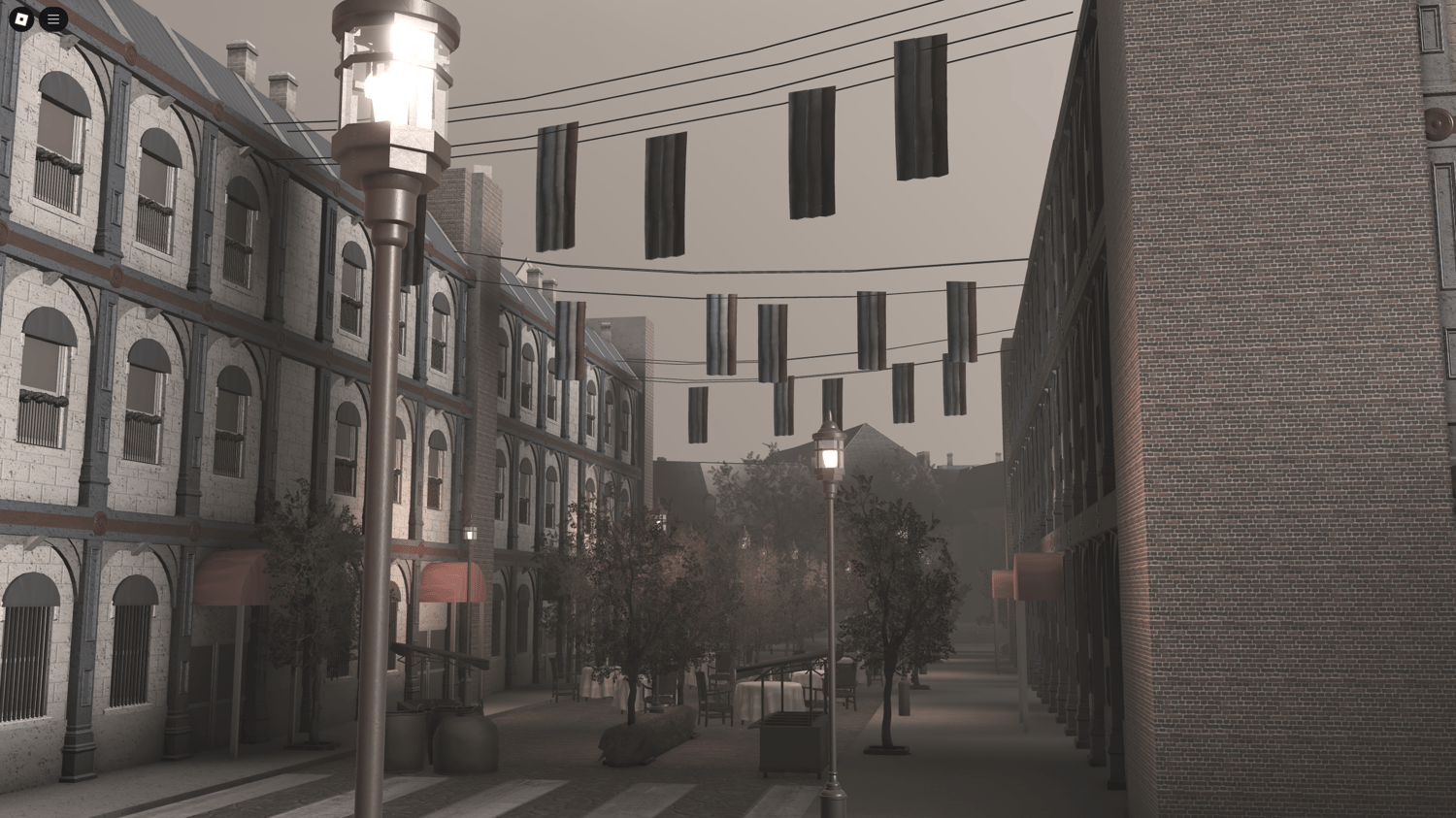 Wide Paris boulevard with pre-WW2 architecture and detailed streetlights
