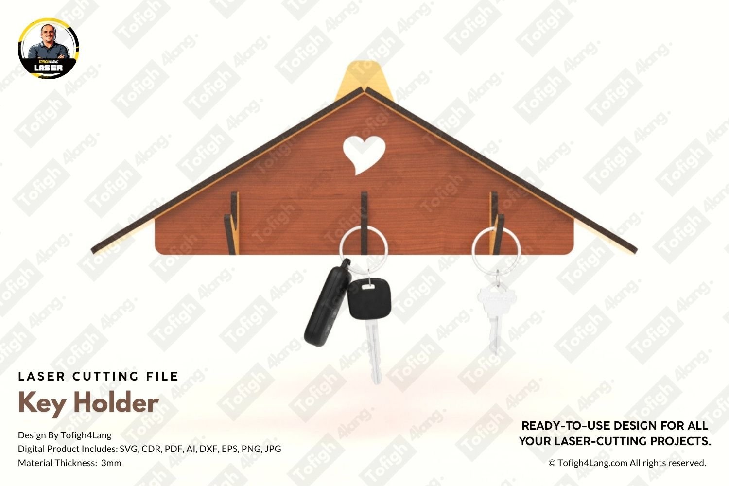 Modern Wood Key Holder