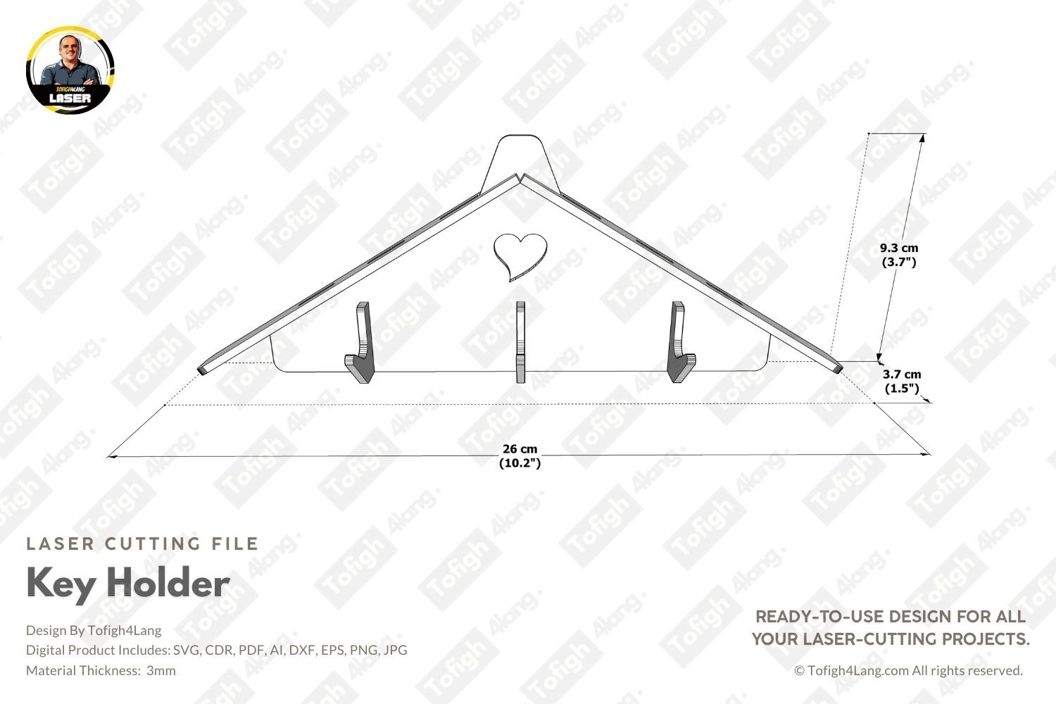 Modern Wood Key Holder