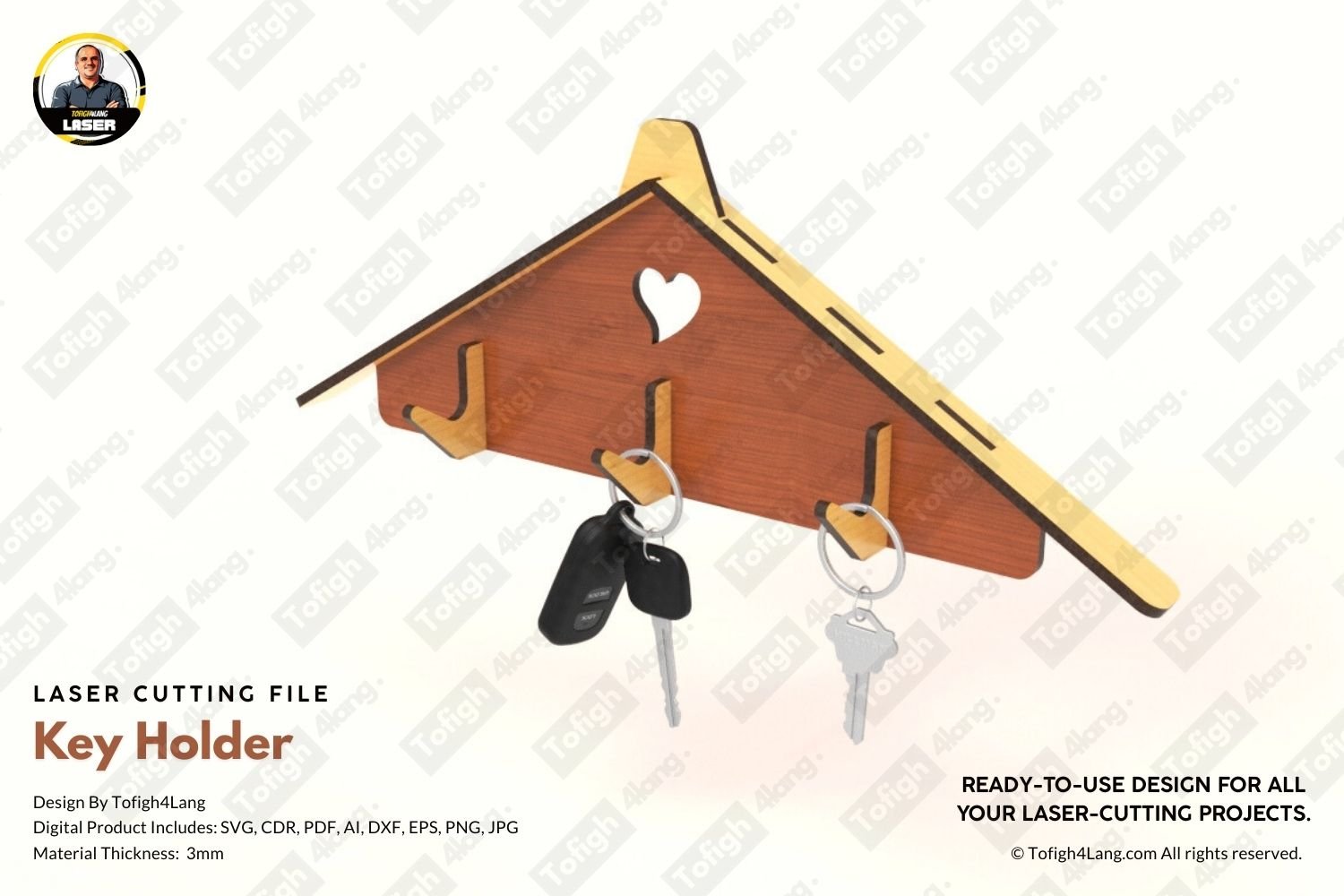 Modern Wood Key Holder