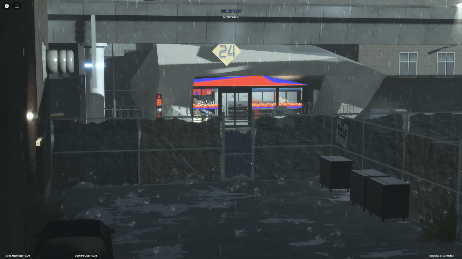 Close-up of scripted team selection zone in sci-fi setting