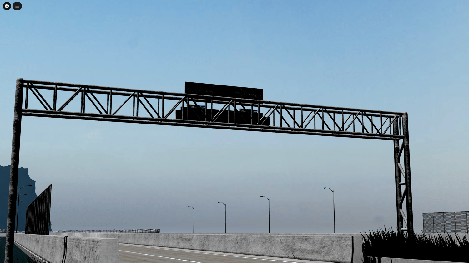Realistic road textures and divider lines under bright lighting