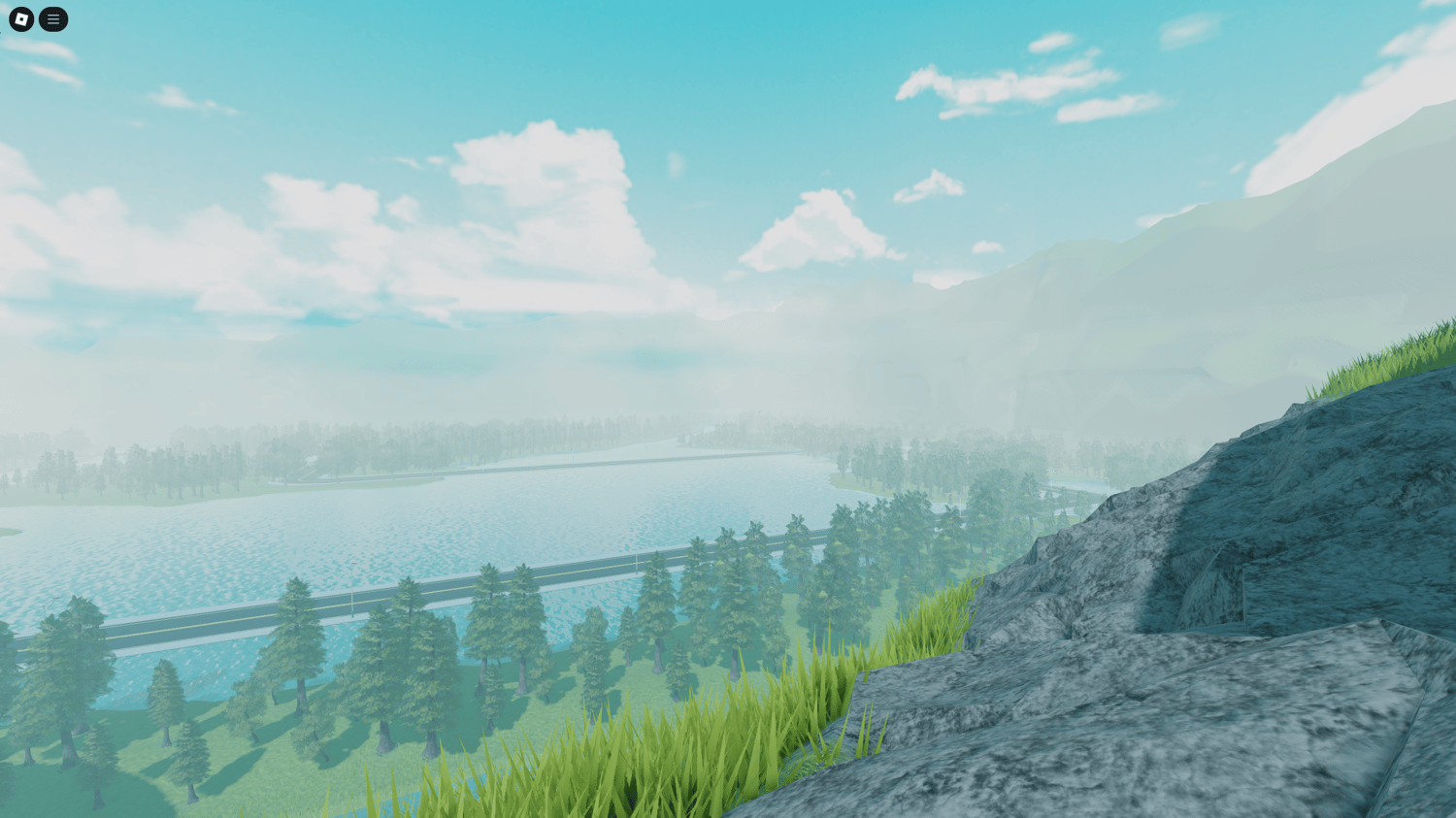 Scenic view of Timberline Groves nature with dense forest and well-lit roads.