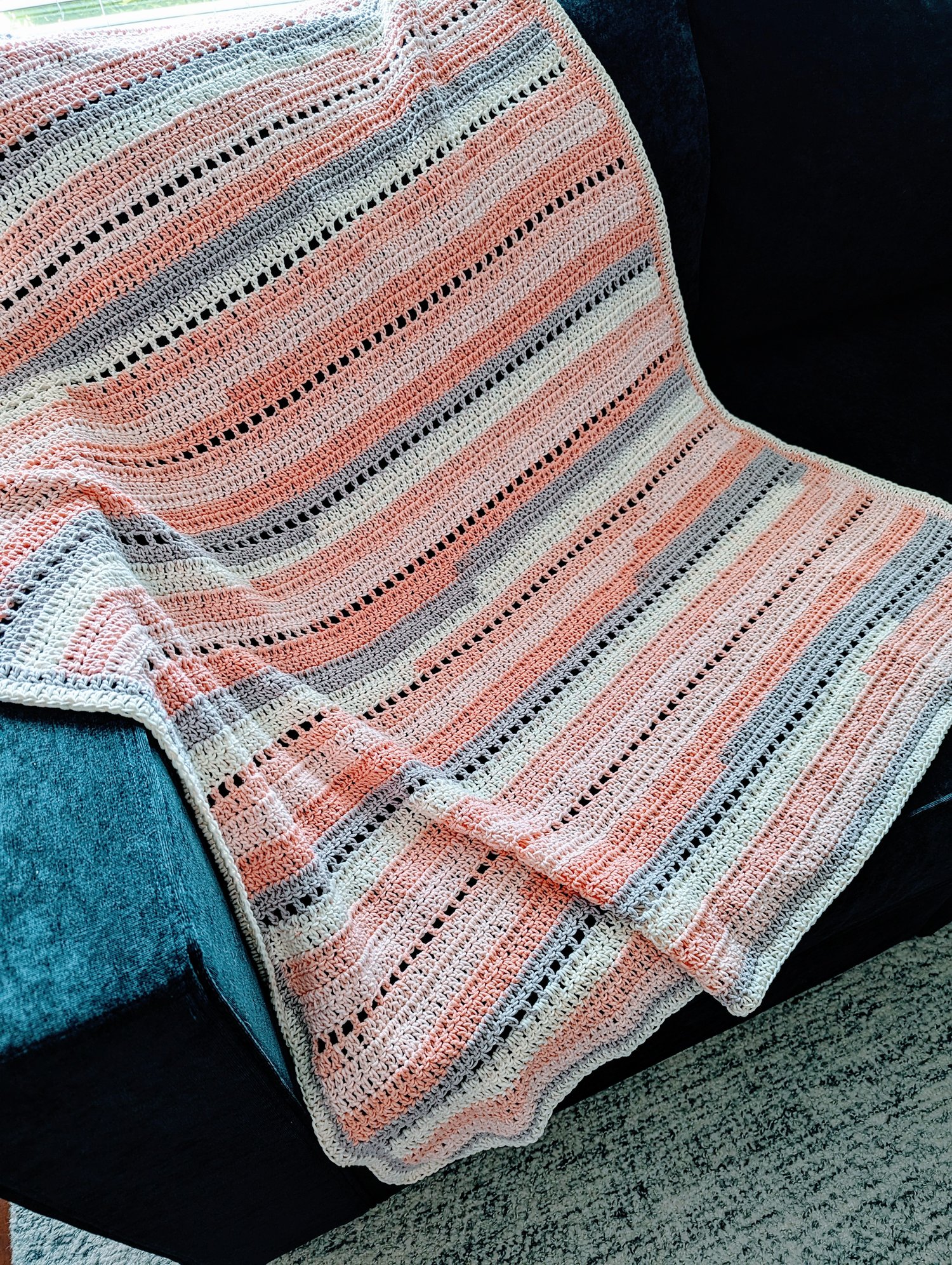 Pink Sands Crochet Blanket Pattern Top View