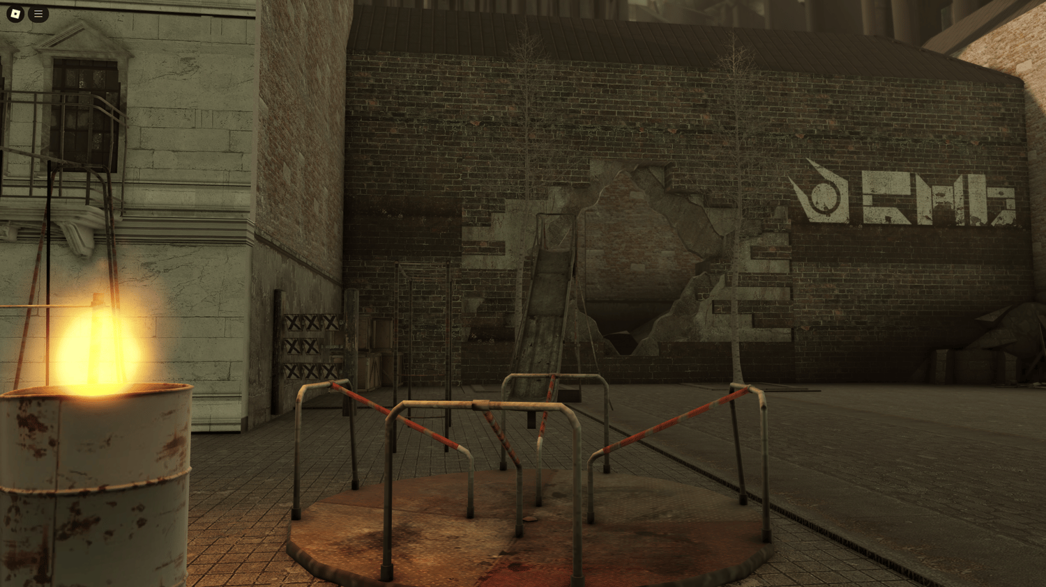 Wide, open streets with sci-fi props and city planning details