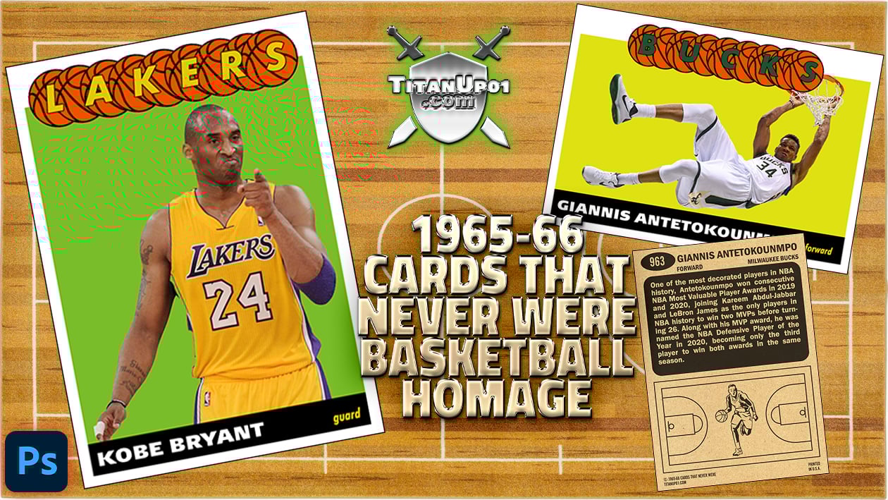 1965-66 Cards That Never Were Basketball Homage Photoshop PSD Templates