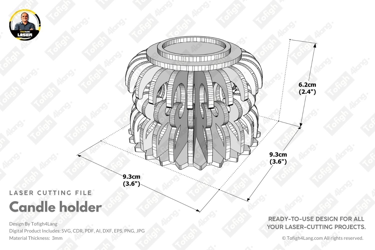 Geometric Tea Light Holder | Laser Cut File | SVG Candle Holder