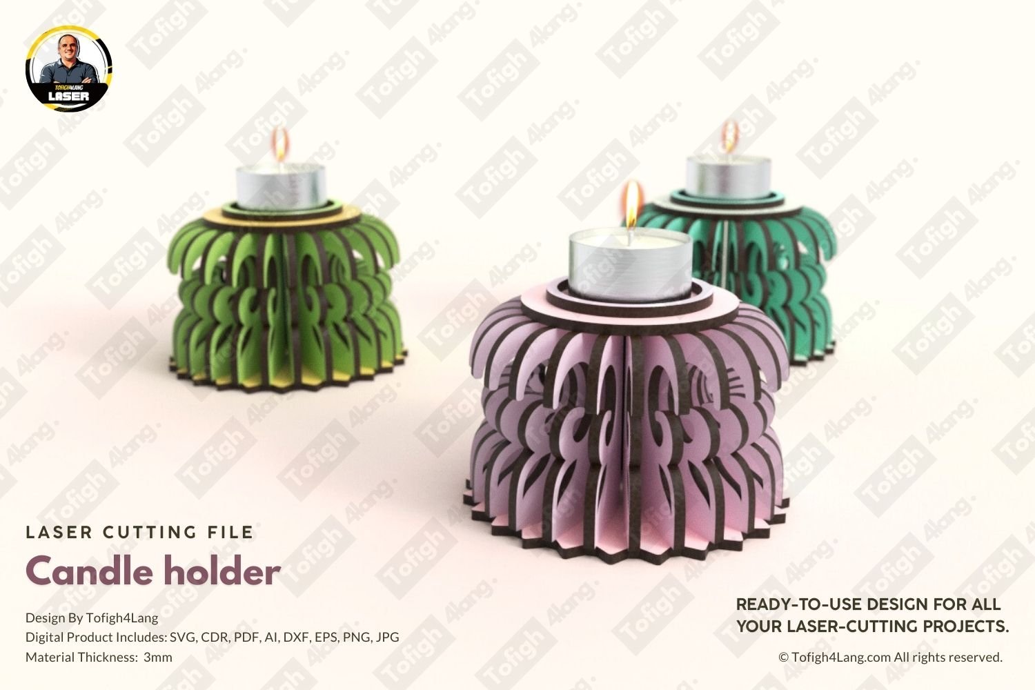 Geometric Tea Light Holder | Laser Cut File | SVG Candle Holder