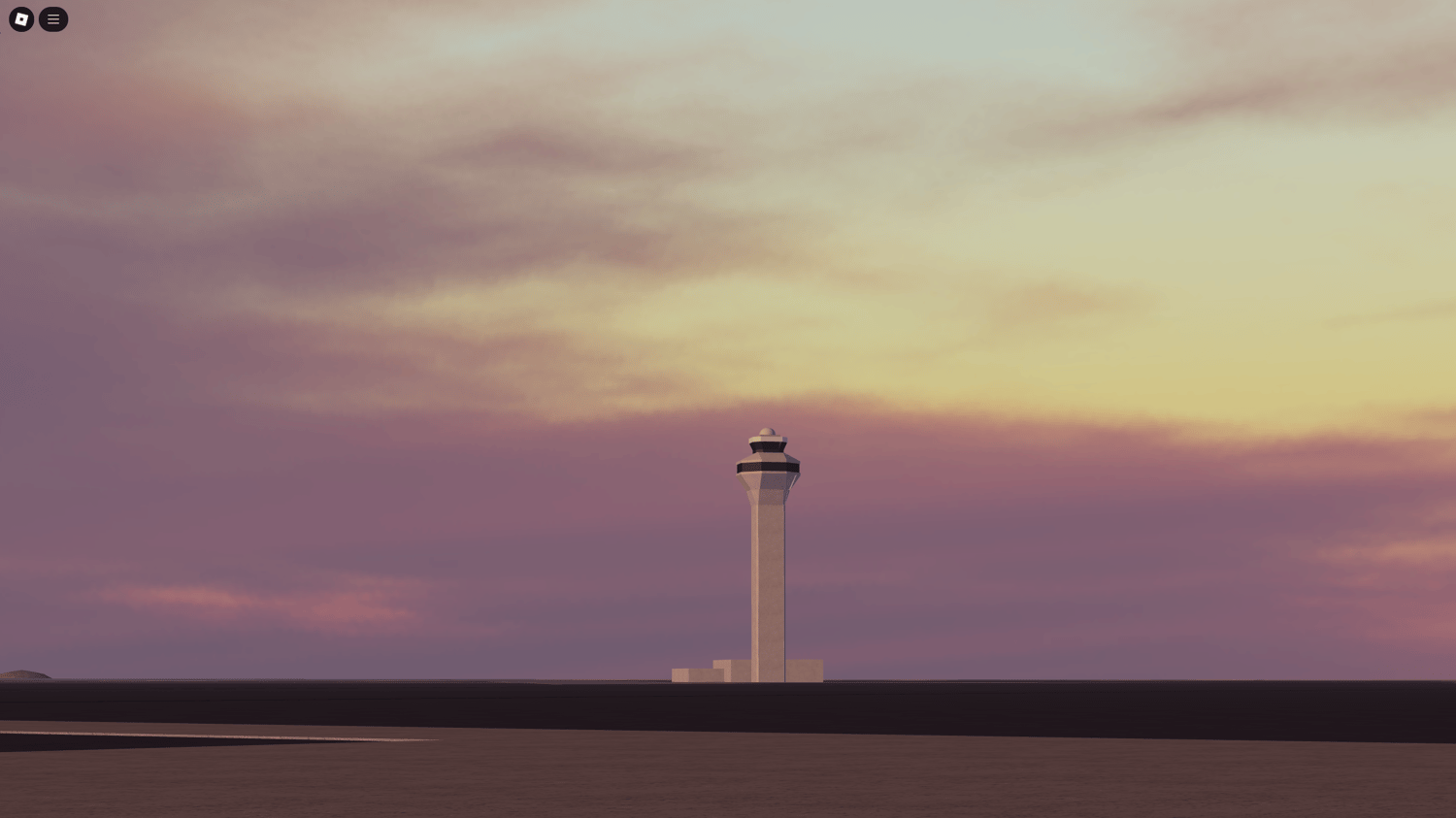 Finished airport exterior with detailed textures and props