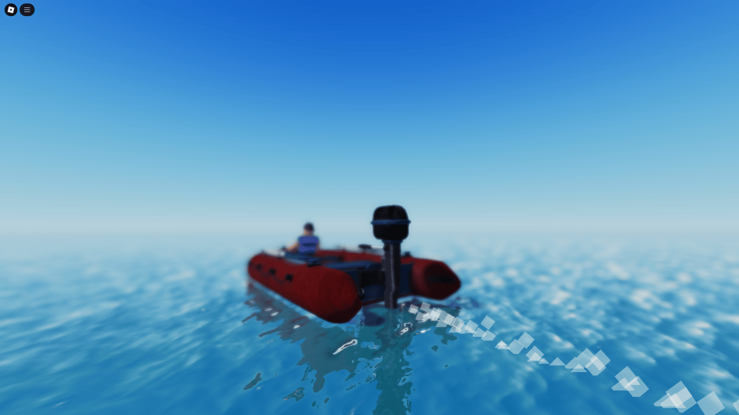 Realistic water trail particle effects from motor