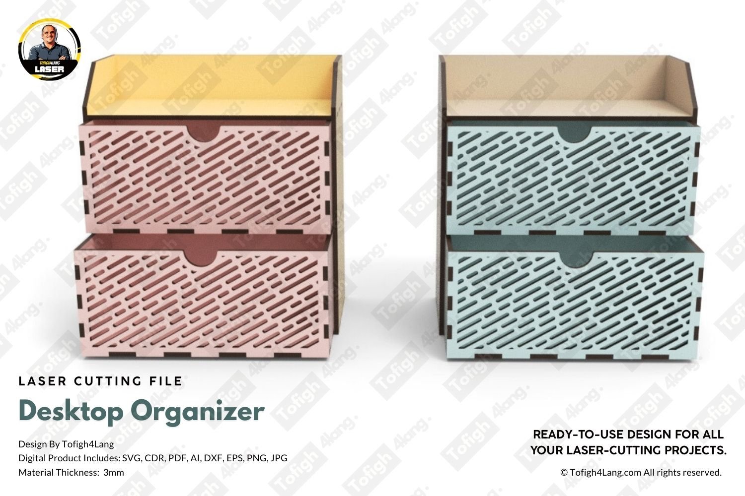 Space-Saving Desktop Organizer | Desk Organizer | Pen Holder | Laser Cutting File | Laser Cut File