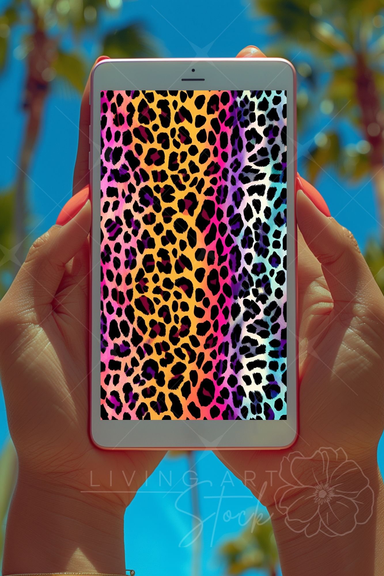 Multicolore leopard print wallpaper background