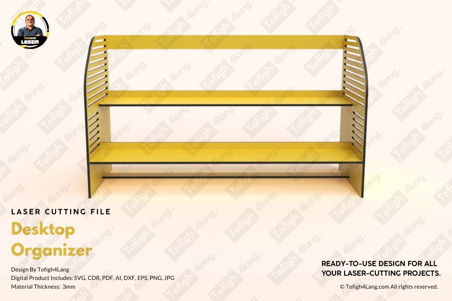 Minimalist Desktop Organizer | Desk Organizer | Pen Holder | Laser Cutting File | Laser Cut File