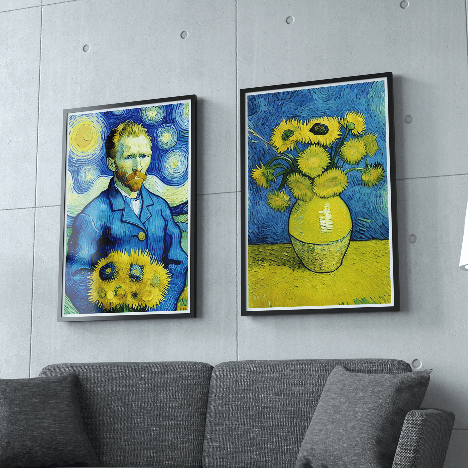 Van Gogh Inspired Set – Self-Portrait with Sunflowers & Sunflowers Reimagined