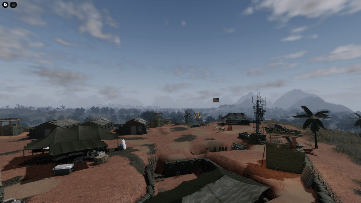Vietnamese tunnel system with trenches for war roleplay gameplay
