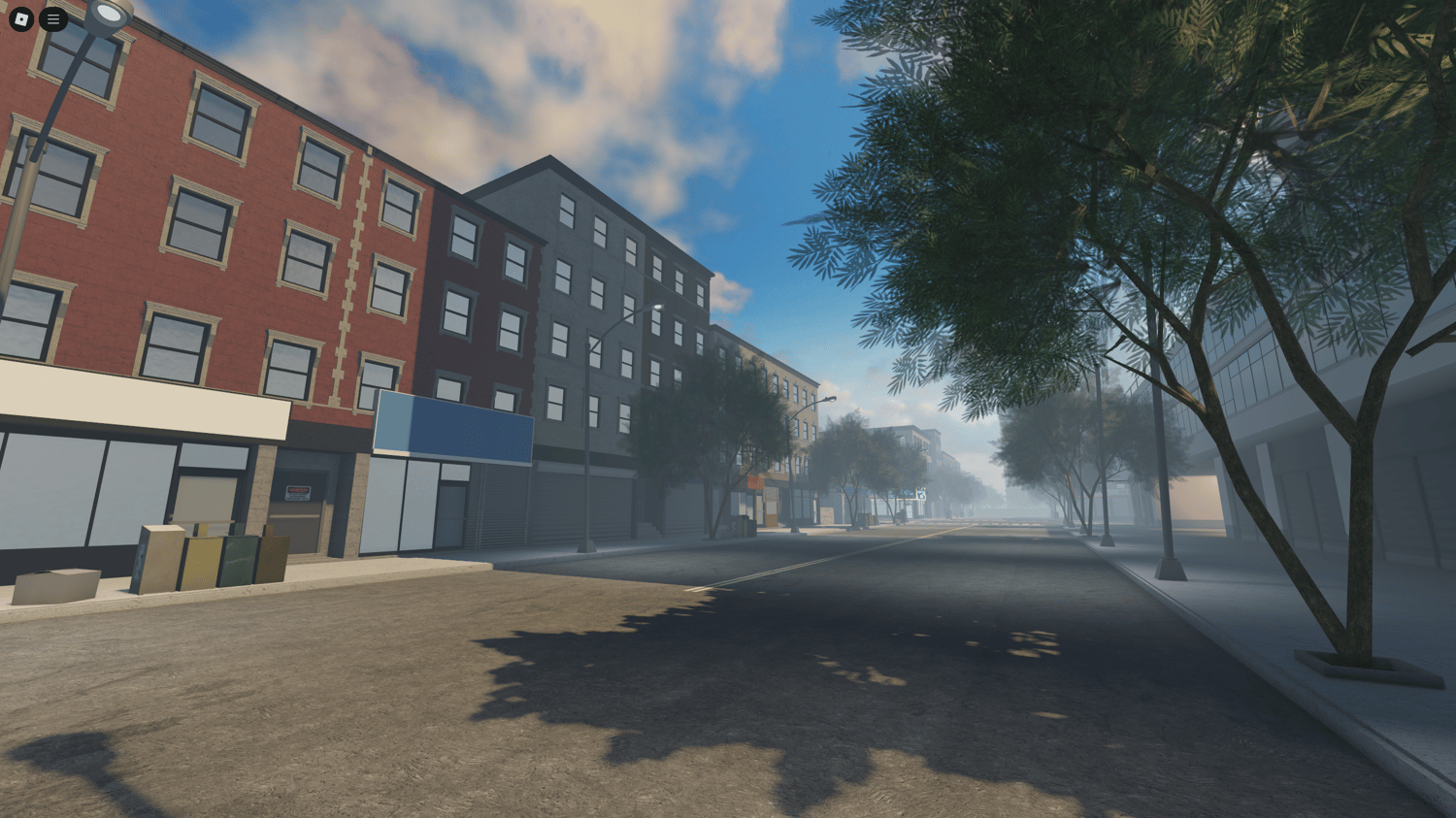 Scripted game features in a gritty urban Roblox environment