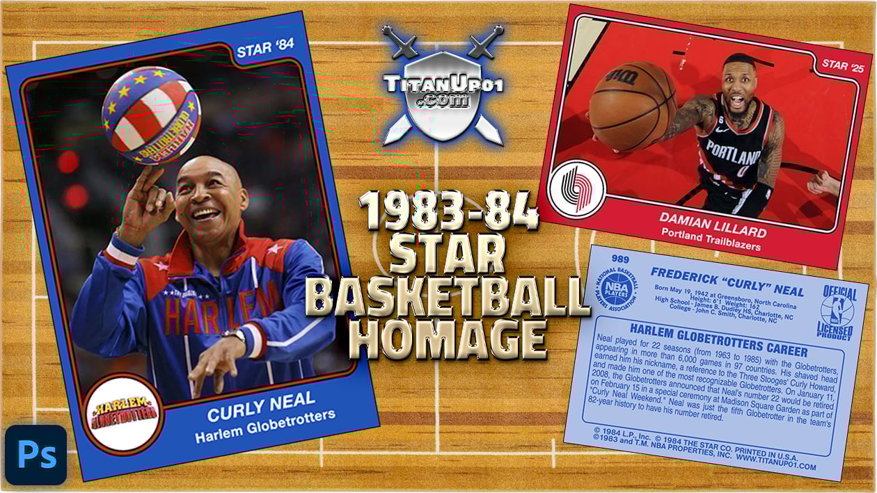 1983-84 Star Basketball Homage Photoshop PSD Templates