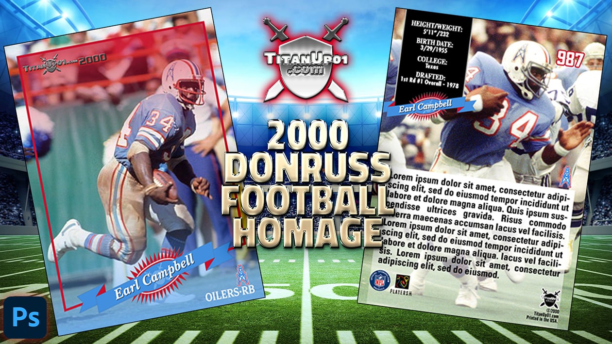 2000 Donruss Football Homage Photoshop PSD Templates