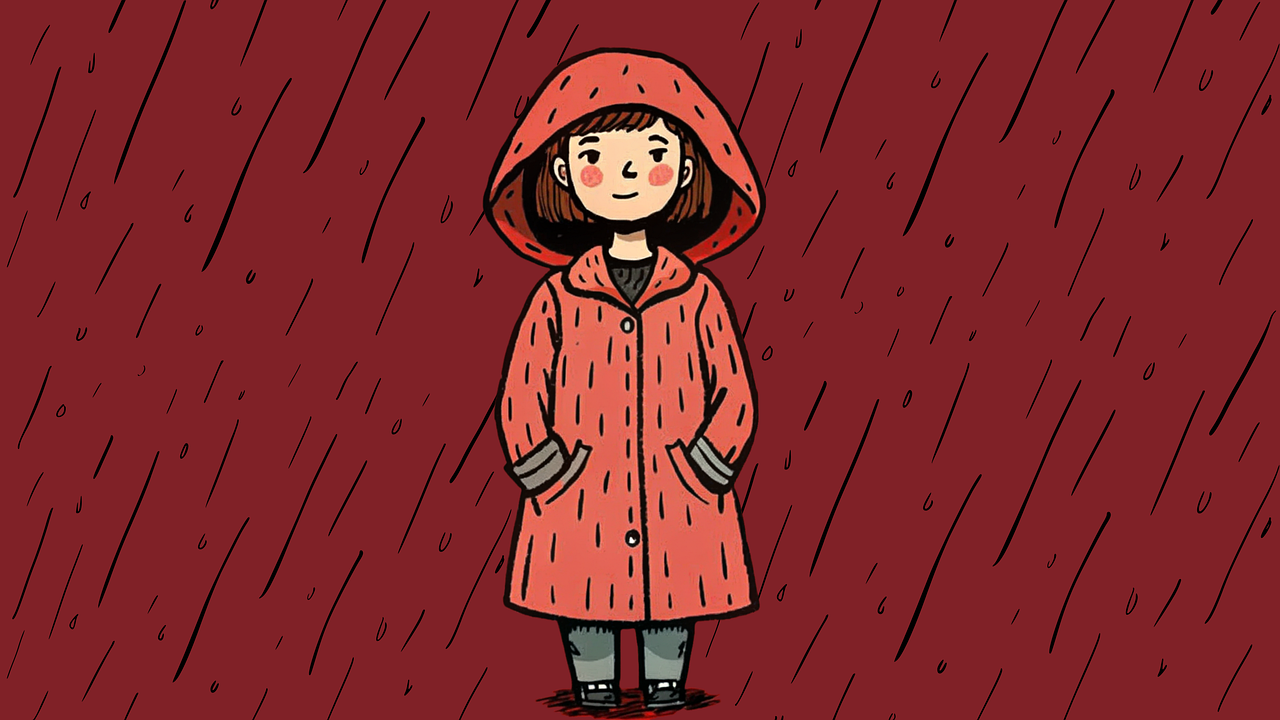 Niña, lluvia y naturaleza