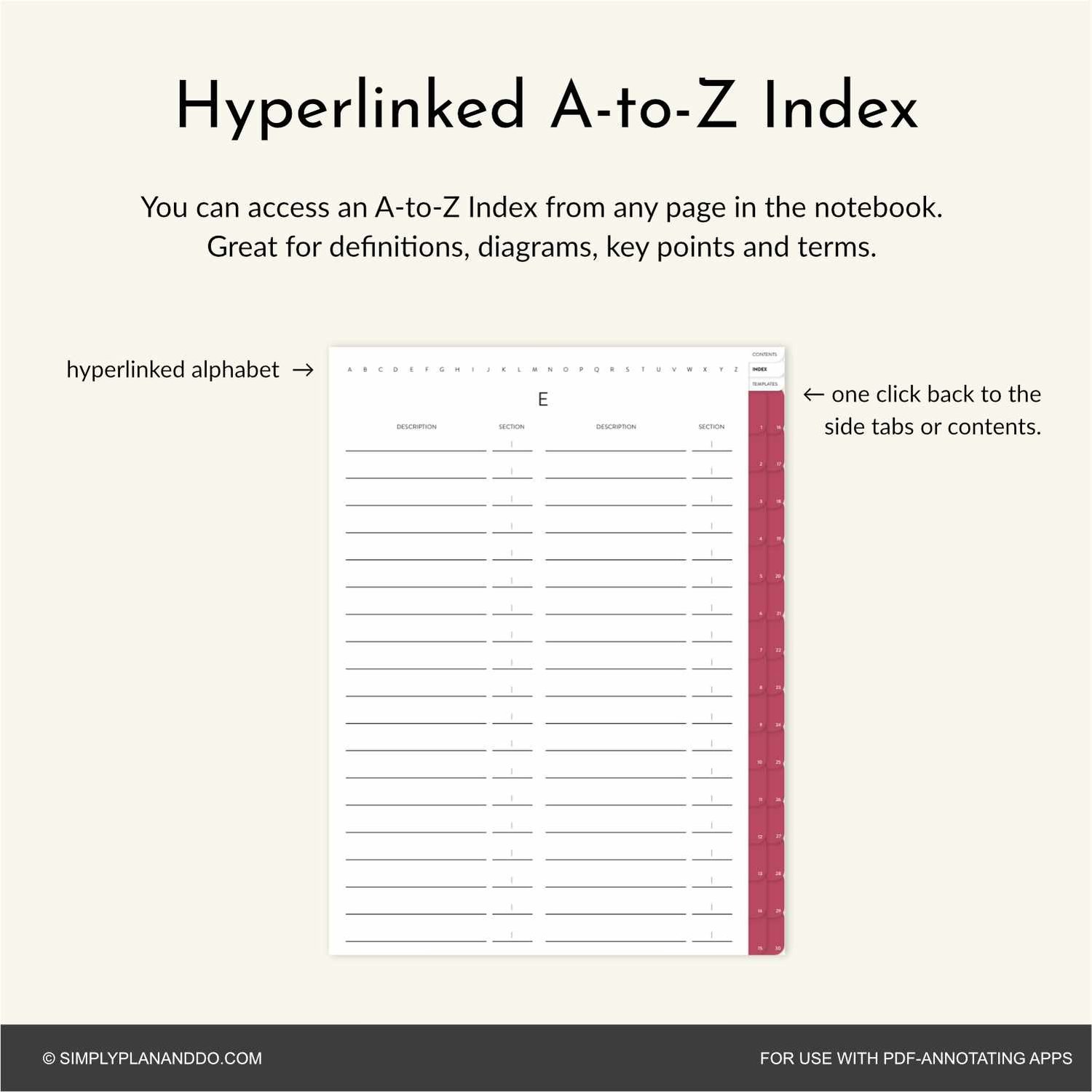 Sub Notebook Example 30-Tab 15-Sub Tab Digital Notebook | Grid style | PDF with hyperlinked ...